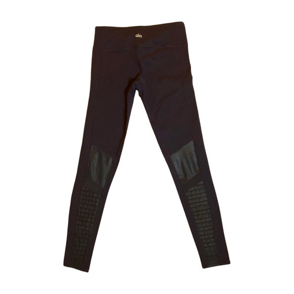 ALO Yoga Navy Blue Moto Leggings Workout Pants sz S - Picture 7 of 7